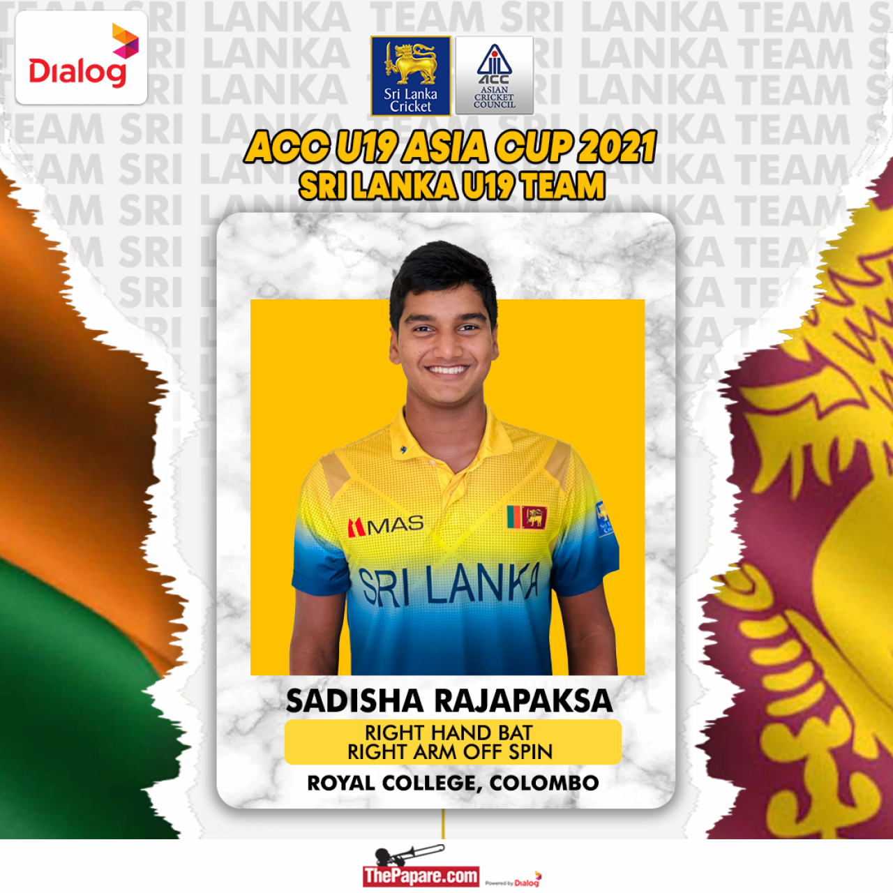 Photos - Sri Lanka U19 Team for ACC U19 Asia Cup 2021